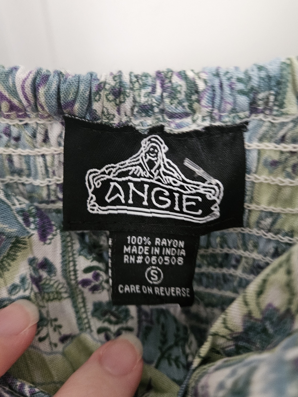 Angie Paisley Mini Dress in Green and Blue - Picture 4 of 4